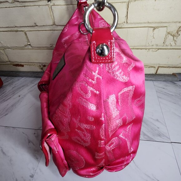 Rare Coach Poppy Storypatch Pink Shoulder Bag Purse - Picture 4 of 16